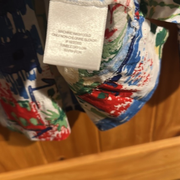 Vintage Koret Top Blouse Button Up 3/4 Sleeve Hawaiian Palm Trees Sail Boat - Picture 4 of 4